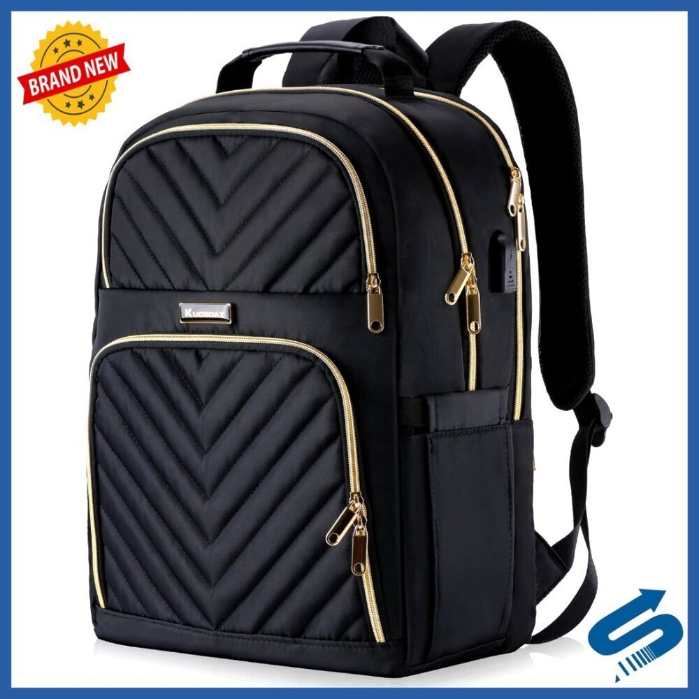 Large Laptop Backpack with USB Charging Port, Anti-Theft Pockets, Luggage